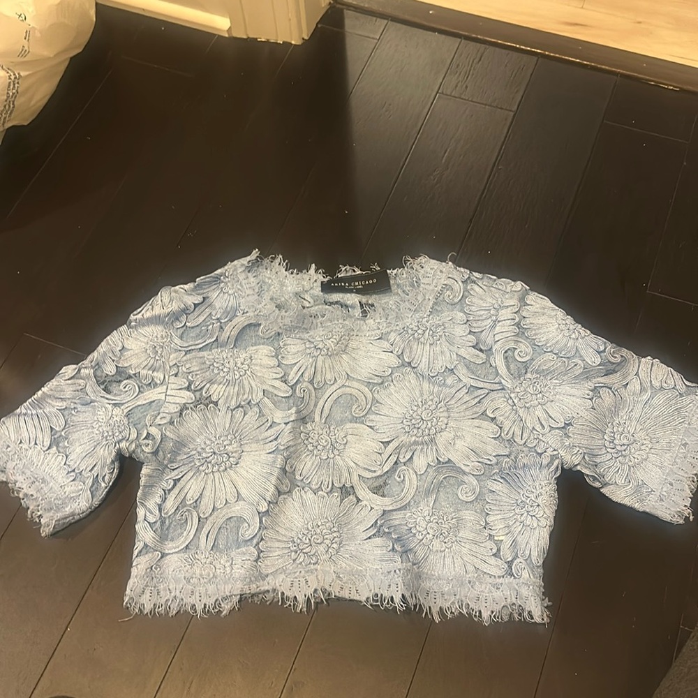 Embroidered crop top